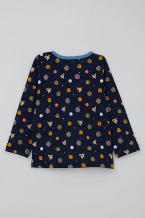 Breeze Erkek Bebek Pijama Takımı Galaksi Temalı 9 Ay-3 Yaş, Lacivert