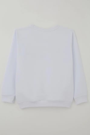 Breeze Erkek Çocuk Sweatshirt Renkli Yazı Baskılı 10-16 Yaş, Beyaz
