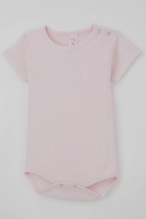 Breeze Kız Bebek Çıtçıtlı Zıbın Body Jakarlı 9 Ay-3 Yaş, Pembe