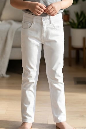 Konsept Erkek Çocuk Gabardin Pantolon Düğmeli Fermuarlı 5-9 Yaş, Ekru