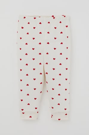 Breeze Kız Bebek Pijama Takımı Kalp Desenli Önden Çıtçıtlı 4 Ay - 1 Yaş , Krem