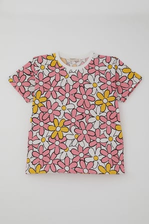 Breeze Kız Çocuk Şortlu Pijama Takımı Renkli Papatya Desenli 4-8 Yaş, Karışık Renk