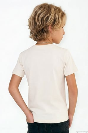 Breeze Erkek Çocuk Tişört Basic 4-8 Yaş, Krem