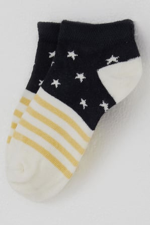 Defne Baby Erkek Çocuk Patik Çorap Yıldız Desenli 7-12 Yaş, Ekru