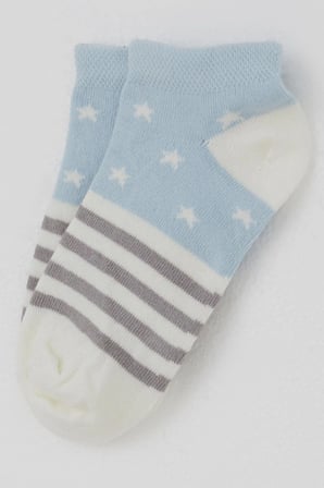 Defne Baby Erkek Çocuk Patik Çorap Yıldız Desenli 7-12 Yaş, Ekru