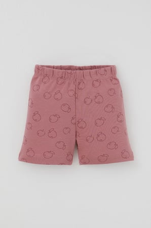 Breeze Kız Bebek Pijama Takımı Elma Desenli Önden Düğmeli 4 Ay - 1 Yaş , Gülkurusu