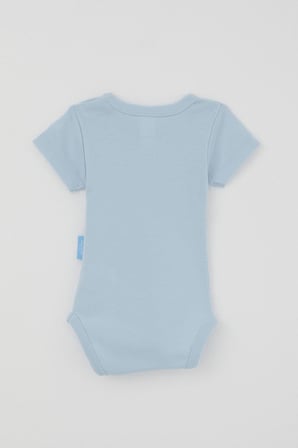 Breeze Erkek Bebek Çıtçıtlı Kısa Kollu Zıbın Body Basic 0-9 Ay , Açık Mavi