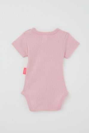 Breeze Kız Bebek Çıtçıtlı Kısa Kollu Zıbın Body Basic 0-9 Ay , Pembe