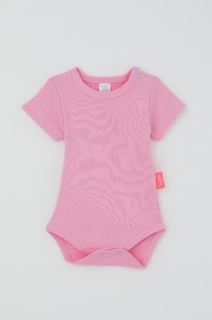 Breeze Kız Bebek Çıtçıtlı Kısa Kollu Zıbın Body Basic 0-9 Ay , Pembe