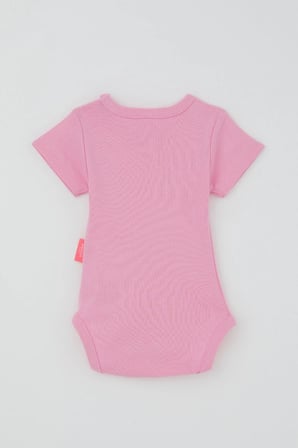 Breeze Kız Bebek Çıtçıtlı Kısa Kollu Zıbın Body Basic 0-9 Ay , Pembe