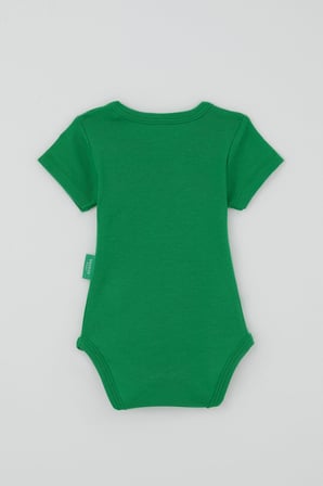 Breeze Erkek Bebek Çıtçıtlı Kısa Kollu Zıbın Body Basic 0-9 Ay , Koyu Yeşil