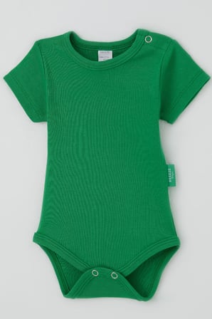 Breeze Erkek Bebek Çıtçıtlı Kısa Kollu Zıbın Body Basic 0-9 Ay , Koyu Yeşil