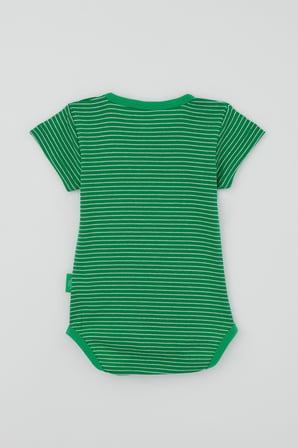 Breeze Erkek Çocuk Çıtçıtlı Kısa Kollu Zıbın Body Çizgili 1-3 Yaş , Yeşil