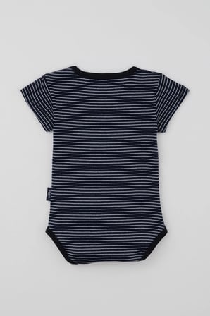 Breeze Erkek Çocuk Çıtçıtlı Kısa Kollu Zıbın Body Çizgili 1-3 Yaş , Lacivert