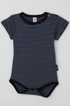 Breeze Erkek Çocuk Çıtçıtlı Kısa Kollu Zıbın Body Çizgili 1-3 Yaş , Lacivert