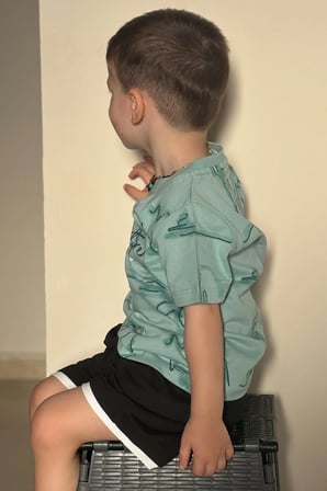 Breeze Erkek Çocuk Kısa Kollu Tişört Yazı Baskılı Desenli 2-6 Yaş , Su Yeşili