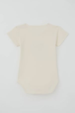 Breeze Erkek Çocuk Çıtçıtlı Kısa Kollu Zıbın Body Şapkalı Sevimli İş Makinesi Baskılı 1-3 Yaş , Krem