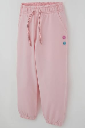 Breeze Kız Çocuk Eşofman Altı Cep Kısmı Düğme Aksesuarlı Bağcık Aksesuarlı 1-4 Yaş , Pembe