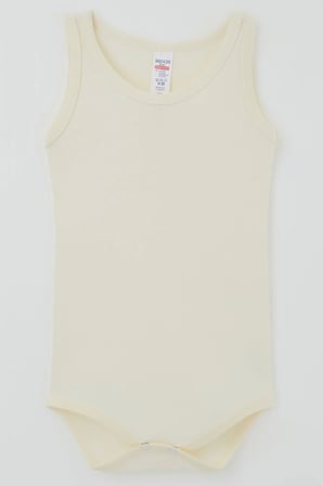 Breeze Erkek Çocuk Çıtçıtlı Atlet Zıbın Body Basic 1-3 Yaş , Krem