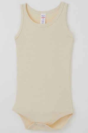 Breeze Erkek Çocuk Çıtçıtlı Atlet Zıbın Body Basic 1-3 Yaş , Krem