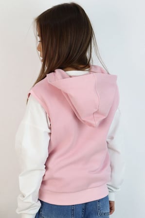 Breeze Kız Çocuk Yelek Kapüşonlu Fermuarlı Harf Nakışlı 3-8 Yaş , Pembe
