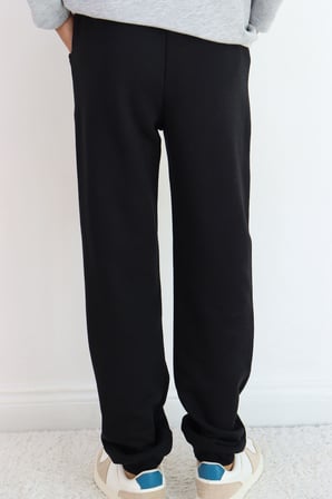 Breeze Çocuk Eşofman Altı Unisex Bağcıklı Cepli Düz Renk 10-14 Yaş , Siyah