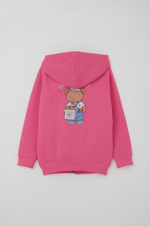 Breeze Kız Çocuk Eşofman Takımı Sevimli Ressam Ayıcık Baskılı Çima Dikişli 1.5-5 Yaş , Pembe