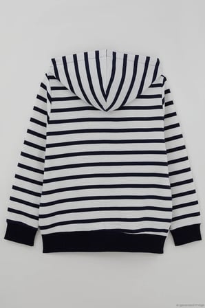 Breeze Erkek Çocuk Hırka Fermuarlı Cepli Kapüşonlu 4-8 Yaş , Beyaz