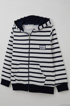 Breeze Erkek Çocuk Hırka Fermuarlı Cepli Kapüşonlu 4-8 Yaş , Beyaz