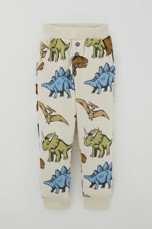 Breeze Erkek Çocuk Eşofman Takımı Kükreyen Dinozorlar Desenli 1.5-5 Yaş , Krem