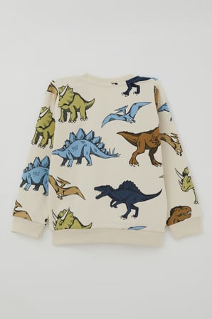 Breeze Erkek Çocuk Eşofman Takımı Kükreyen Dinozorlar Desenli 1.5-5 Yaş , Krem