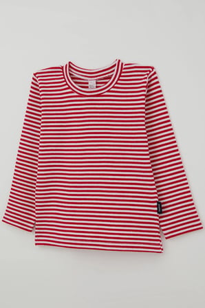 Breeze Kız Bebek Uzun Kollu Tişört Çizgili 9 Ay - 3 Yaş , Kırmızı
