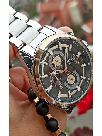 Ferrucci Fonksiyonlu&Takvimli Çelik Erkek Kol Saati+Bileklik