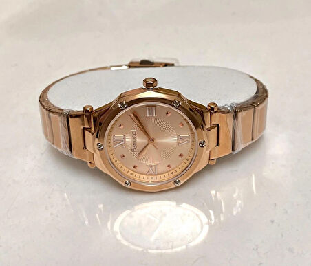 Ferrucci RoseGold Spor Şık Çelik Kadın Kol Saat+%100 Çelik Kolye Hediye