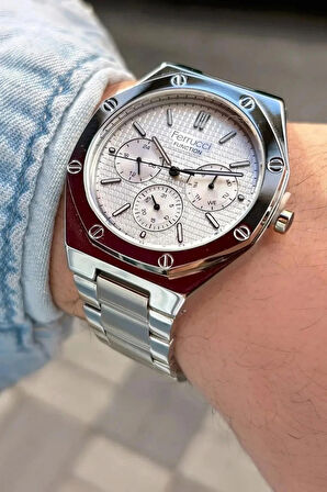 Ferrucci Çelik Kordon Spor Şık Silver  Erkek Kol Saati