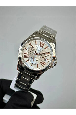 Fonksiyonları Aktif Silver Renk Çelik Kadın Kol Saati+Charm Bileklik