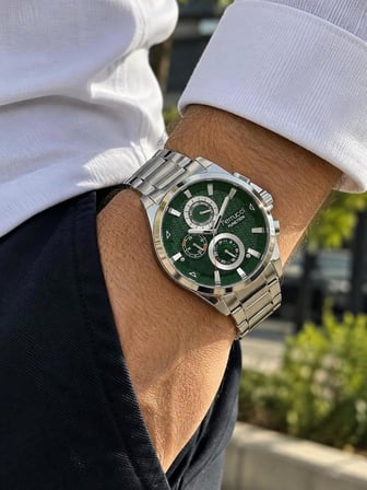 Ferrucci Çelik Kordon&Kasa Fonksiyonları Aktif Erkek Kol Saati+%100 Çelik Takı Set Hediyeli