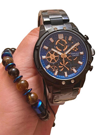 Ferrucci Fonksiyonları Aktif Spor Model Çelik Erkek Kol Saati+Bileklik