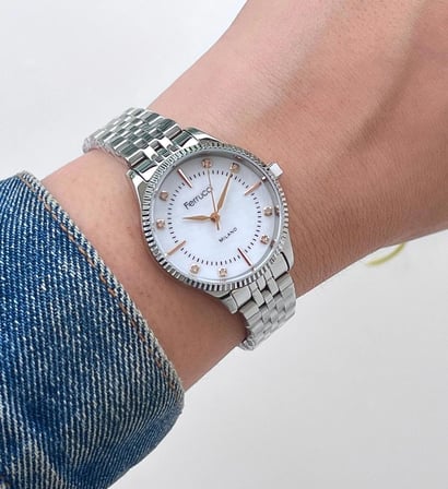 Ferrucci Retro Model Çelik Jübile Kordon Sade Şık Kadın Kol Saati