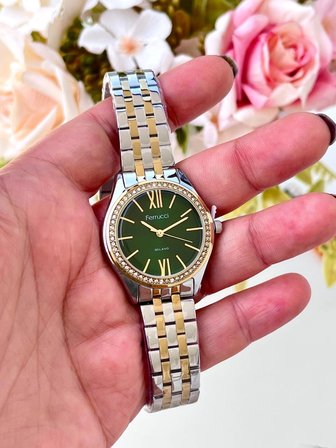 Ferrucci Roma Rakamlı Çelik Kasa ve Kordon Taşlı Şık Kadın Kol Saati