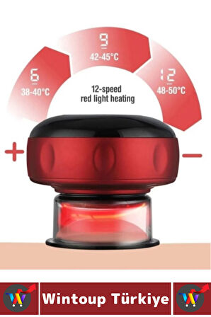 Premium Seri Taşınabilir Ev Ofis Seyahat 6 Isı/Güç Modlu LCD Ekranlı Elektronik Vakum Hacamat Aleti