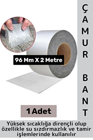 Ultra Güçlü Su Geçirmez Isıya Dayanıklı Alüminyum Folyo İzolasyon Tamirat 96 Mm X 2 Metre Çamur Bant