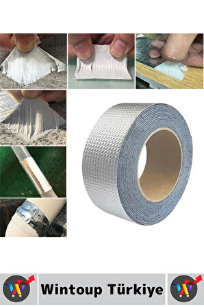 Ultra Güçlü Su Geçirmez Isıya Dayanıklı Alüminyum Folyo İzolasyon Tamirat 96 Mm X 2 Metre Çamur Bant