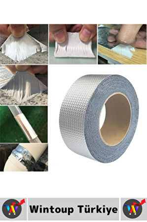 Ultra Güçlü Su Geçirmez Isıya Dayanıklı Alüminyum İzolasyon Tamirat 96 Mm X 2 Metre Çamur Bant 4 Adt