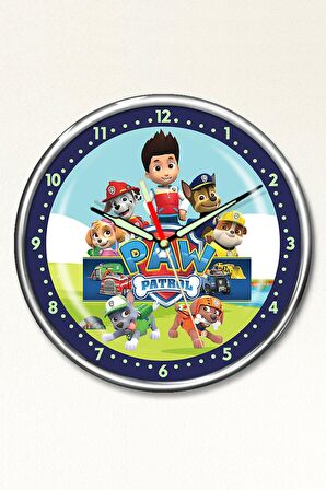 Dekor Loft Premium Gece Parlayan Paw Patrol Çocuk Odası Duvar Saati PFS-1795