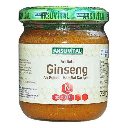 Ginsengli Arı Sütü Bal Polen (N) 220 g.