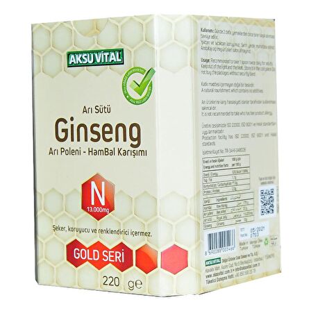 Ginsengli Arı Sütü Bal Polen (N) 220 g.