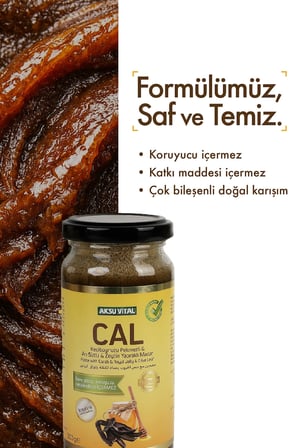 Aksu Vital CAL Keçiboynuzu Pekmezli Arı Sütlü ve Zeytin Yapraklı Macun 300 gr