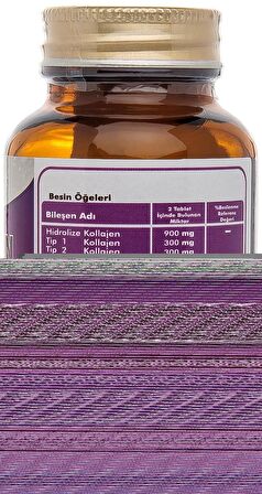 Yurdavit Hidrolize Kolajen Tip 1-2-3 2x50 Tablet Hyaluronik Asit C Vitamini Hydrolyzed Collagen 