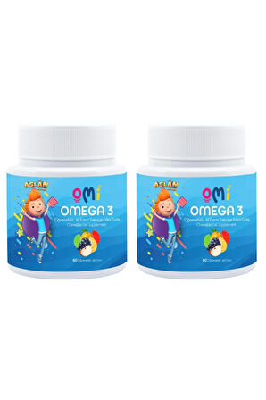 2 ADET Omi Omega 3 Çiğnenebilir Jel Form 60 Gummies Yumuşak Şeker